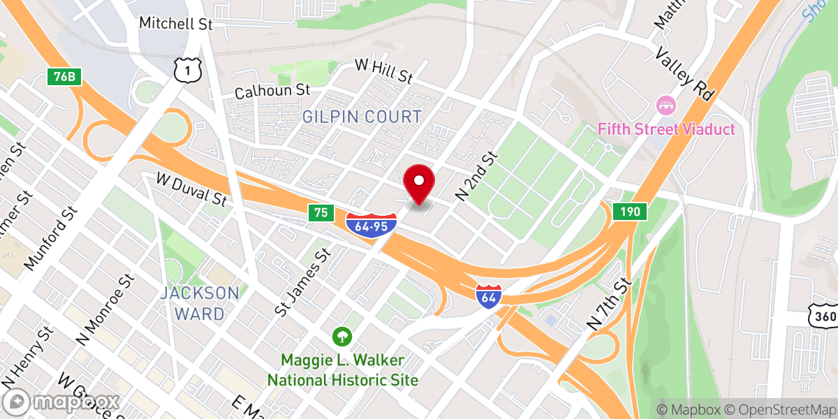 Map showing location of Greater Mt Moriah Baptist Church