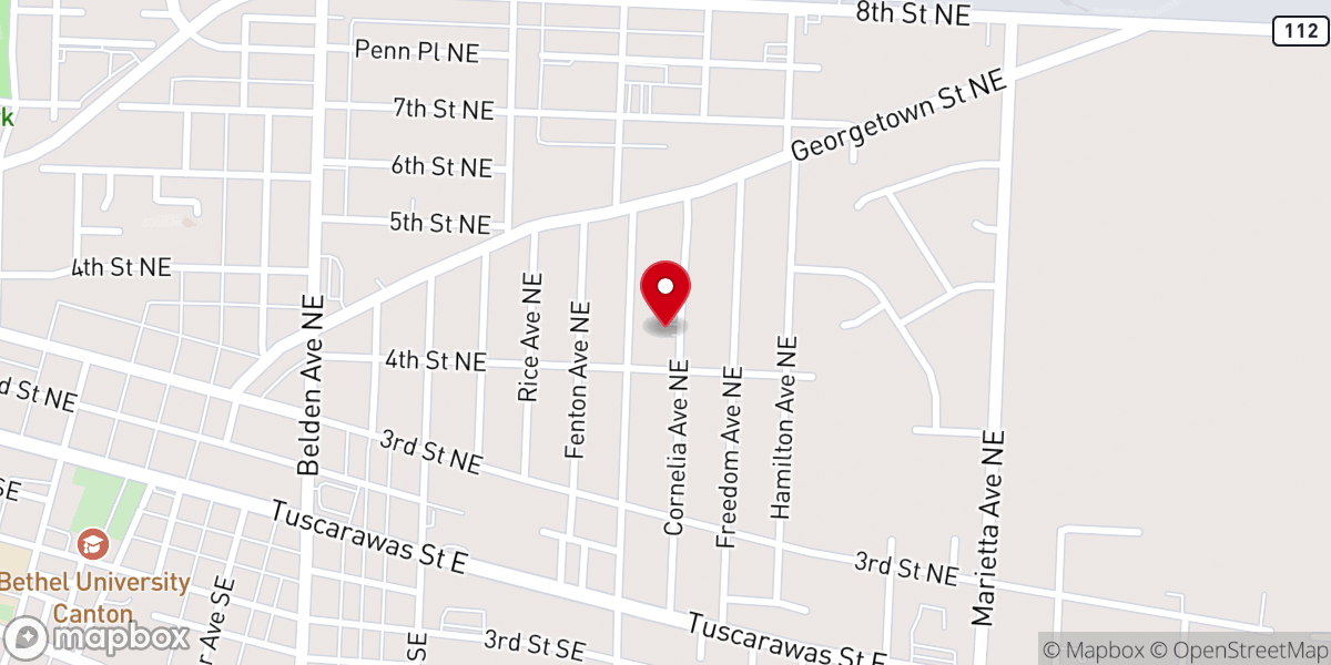 Map showing location of Union Baptist Church