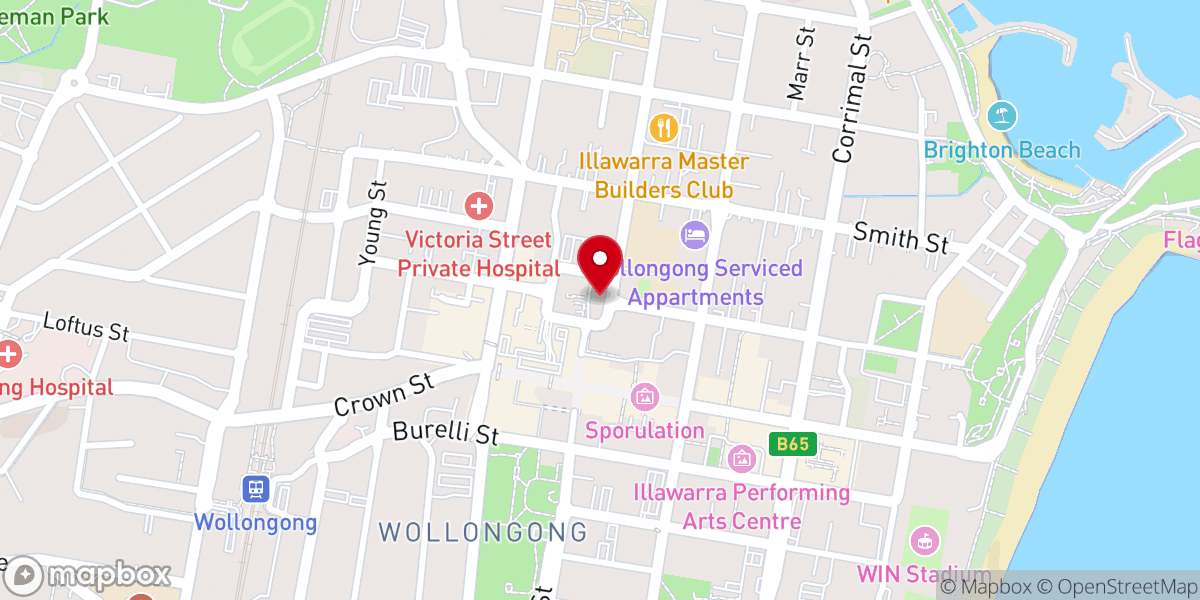 Map showing location of St Michael's Anglican Cathedral - Wollongong + Corrimal