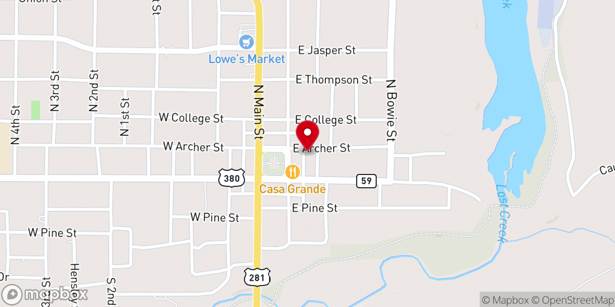 Map showing location of Grace Baptist Church