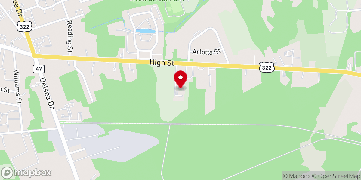 Map showing location of Liberti Church Glassboro