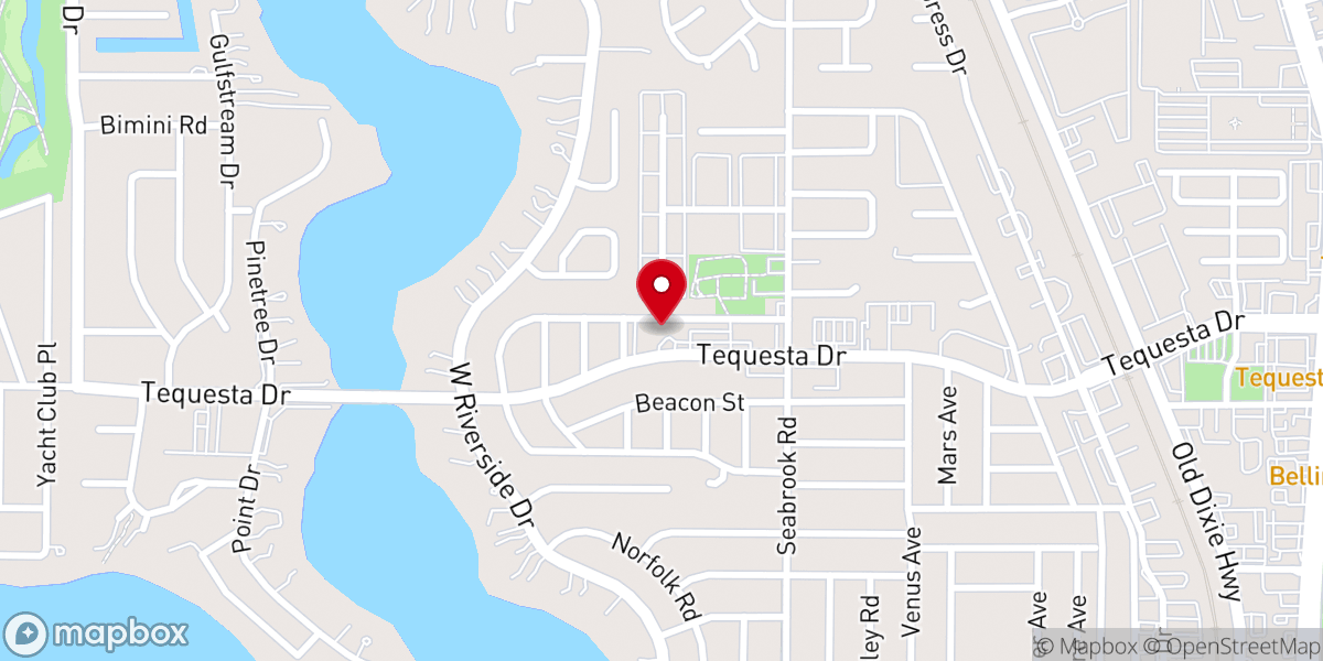 Map showing location of Family Church Tequesta