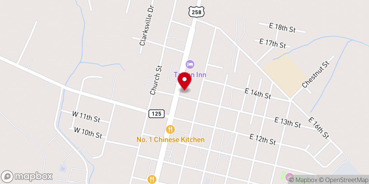 Map showing location of Trinity Episcopal Church