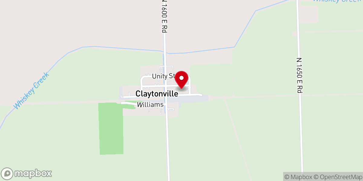 Map showing location of Claytonville United Brethren Church
