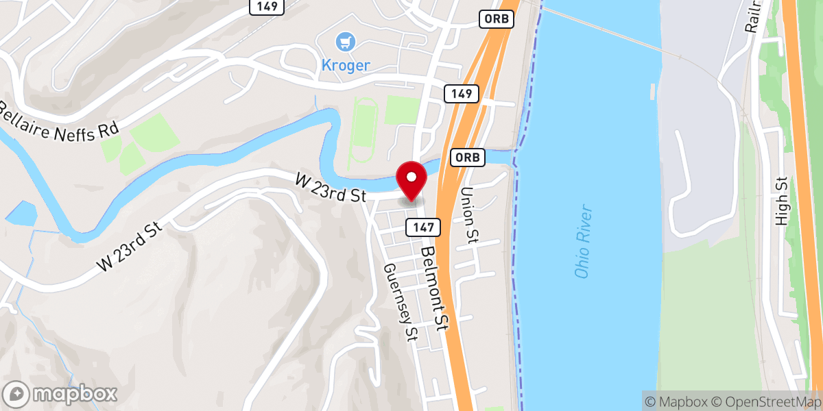 Map showing location of South Bellaire Methodist Church