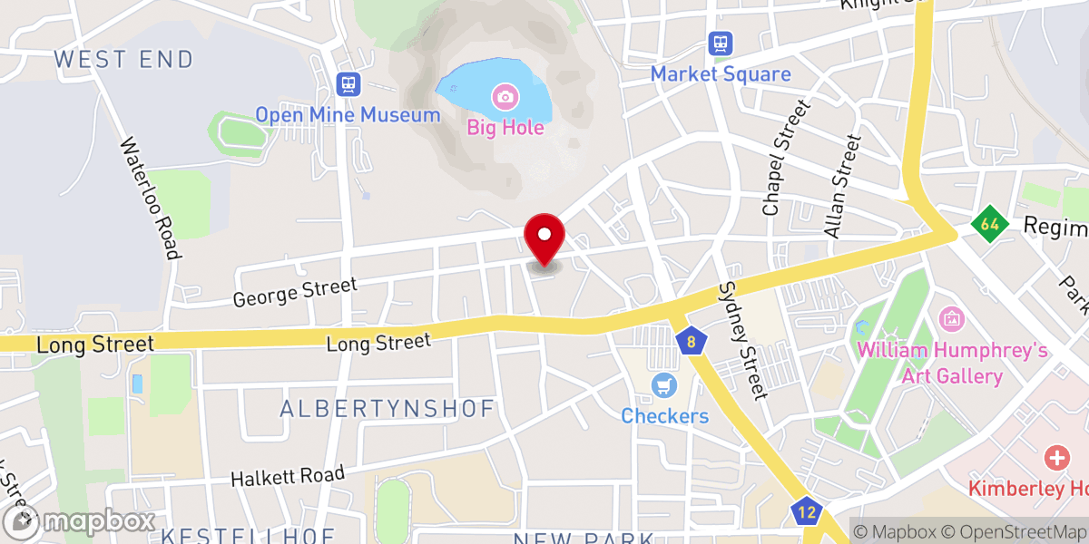 Map showing location of Christ Embassy Kimberley Church 2