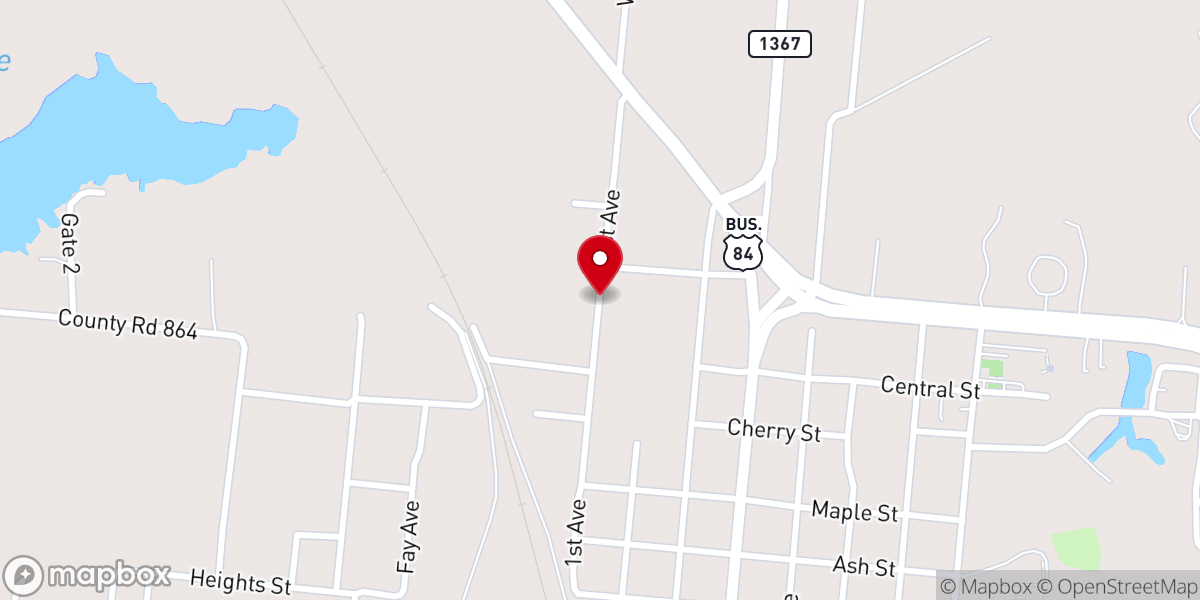 Map showing location of Antioch'asia PB Church