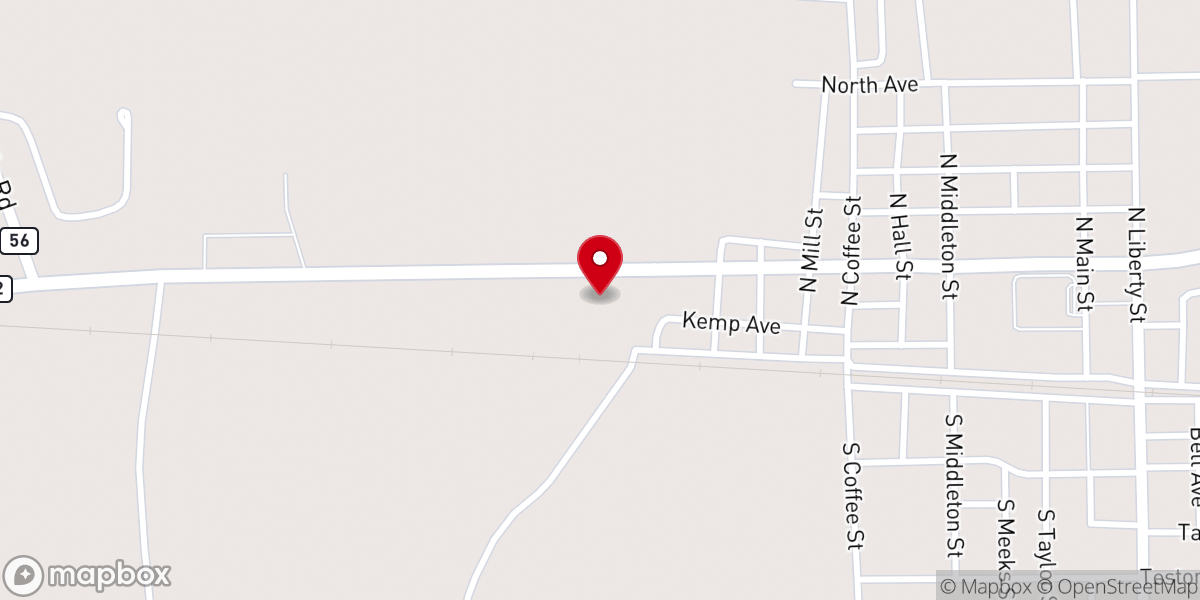 Map showing location of Popular Spring Baptist Church
