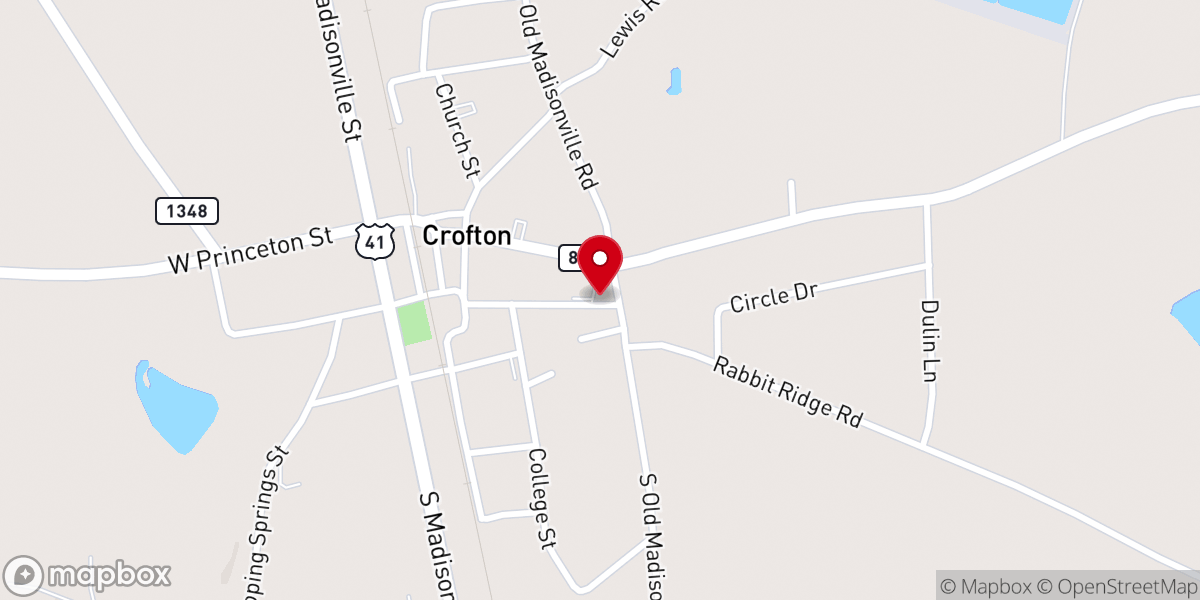 Map showing location of Crofton Christian Church
