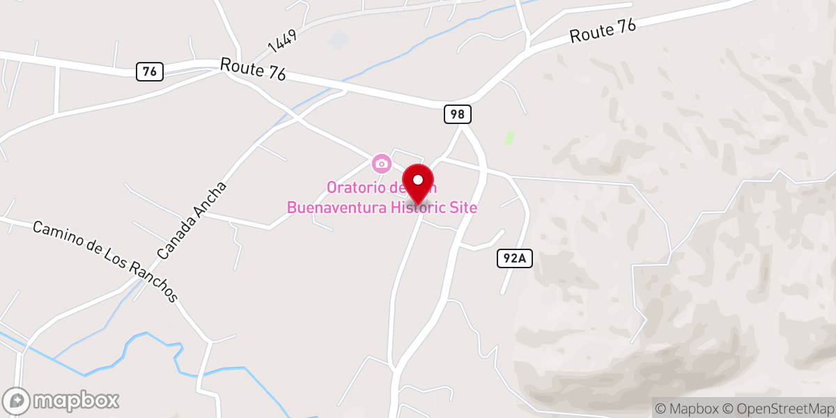 Map showing location of El Buen Pastor Church