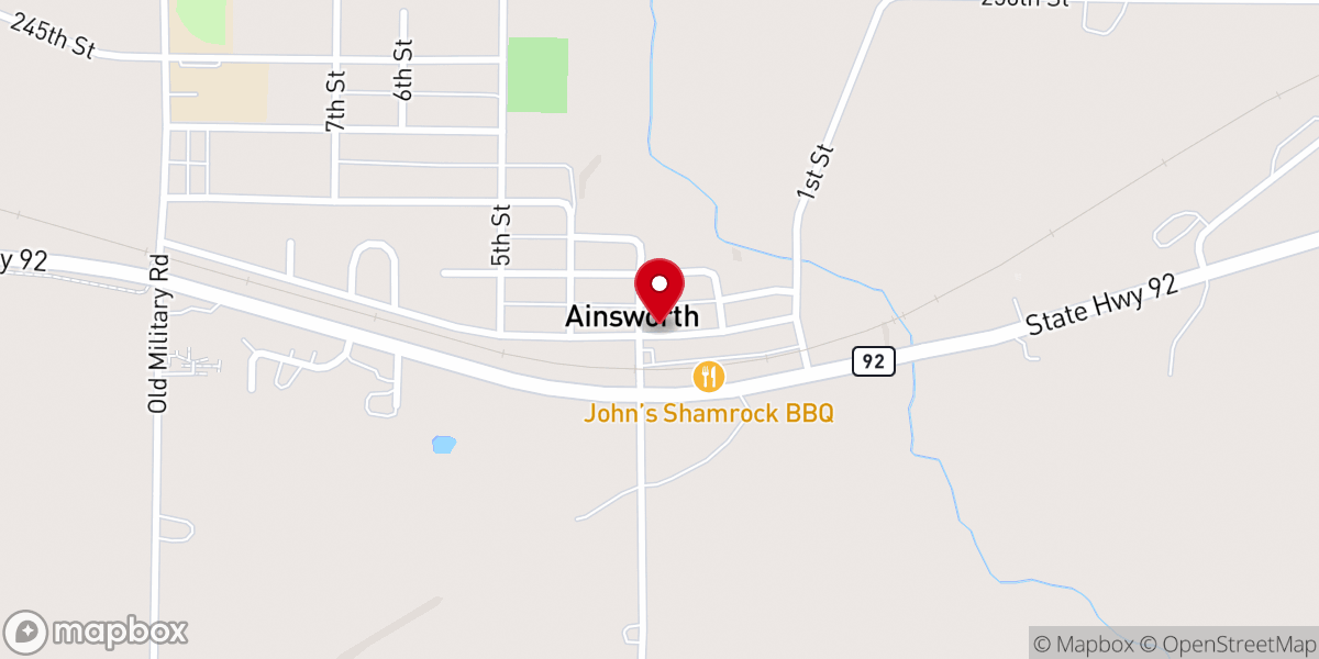 Map showing location of Ainsworth Community Center Opera House