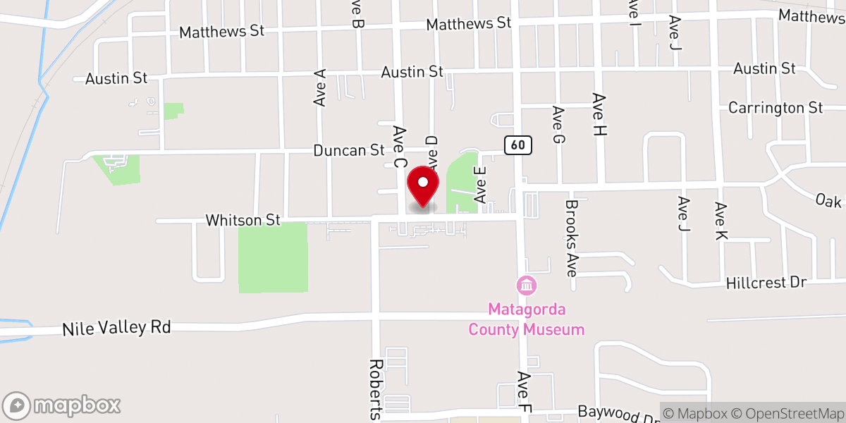 Map showing location of Lakeside Memorial - Bay City, TX Chapel