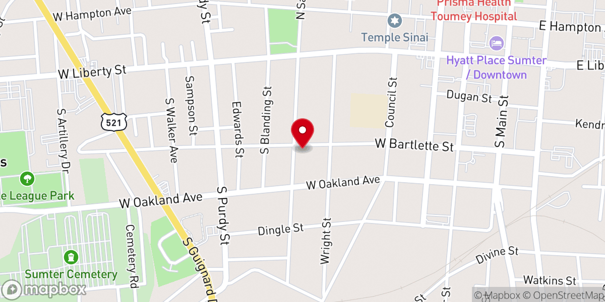 Map showing location of Westend Community Church - Food Distribution Center