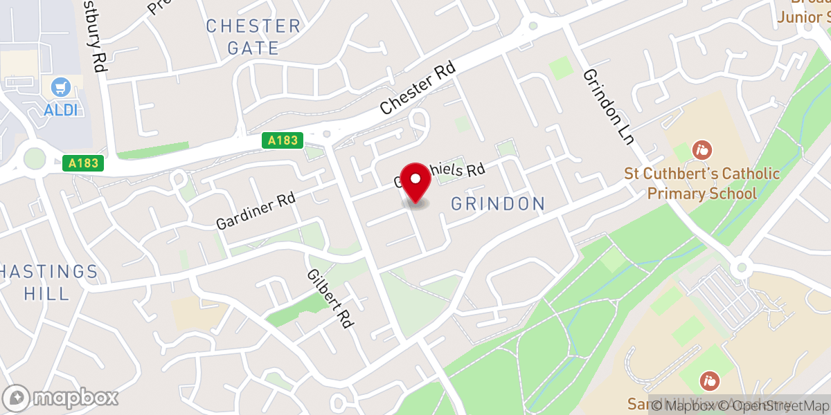 Map showing location of Grindon Church Community Project CIO