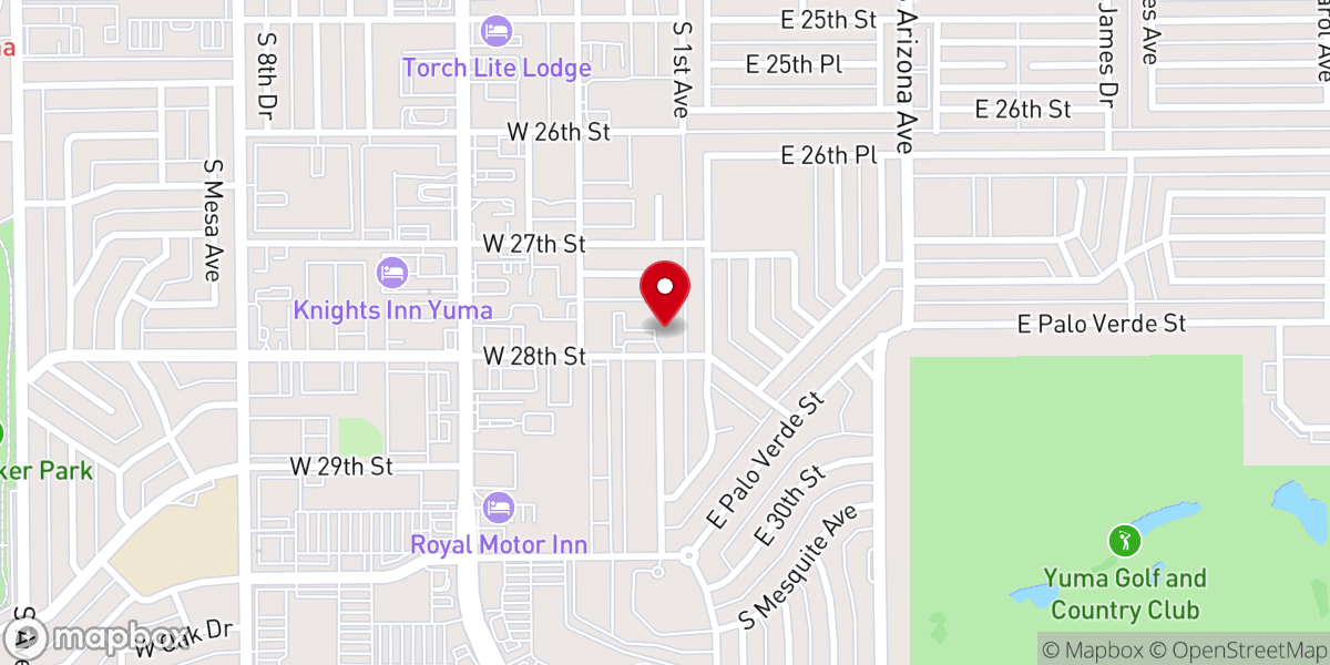 Map showing location of Sierra Vista Presbyterian Church