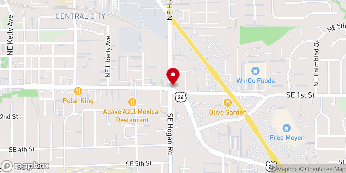 Map showing location of Calvary Gresham