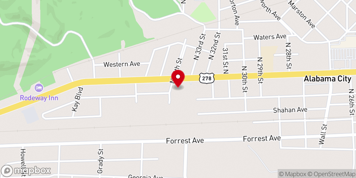 Map showing location of Daystar Church