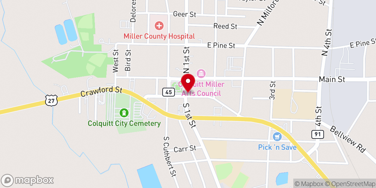 Map showing location of Colquitt