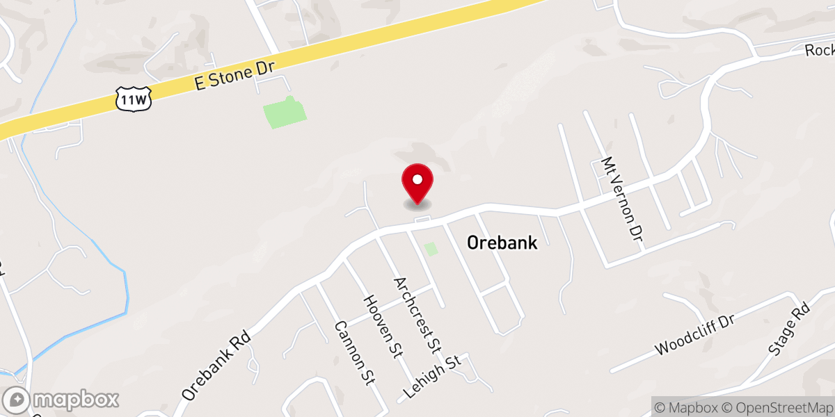 Map showing location of Orebank Central Baptist Church