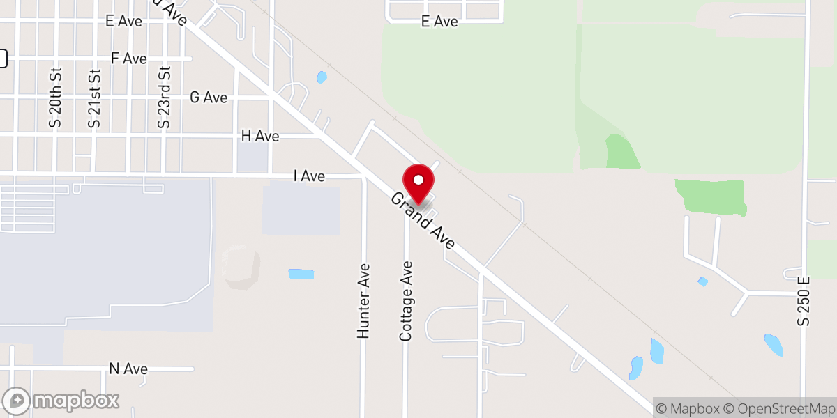 Map showing location of Grand Ave Baptist Church