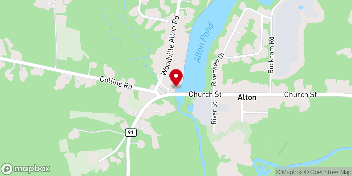 Map showing location of Alton Pond Fishing Access