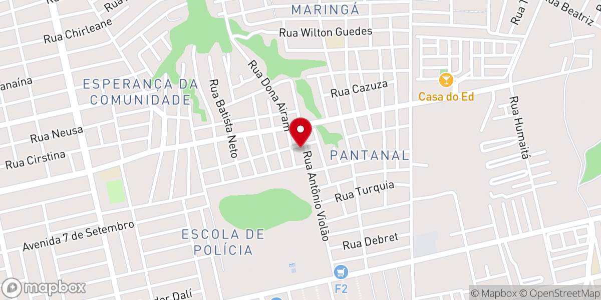 Map showing location of Igreja Batista Nova Canaã