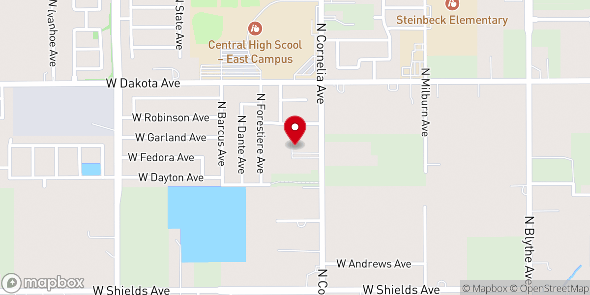 Map showing location of Westwood Baptist Church