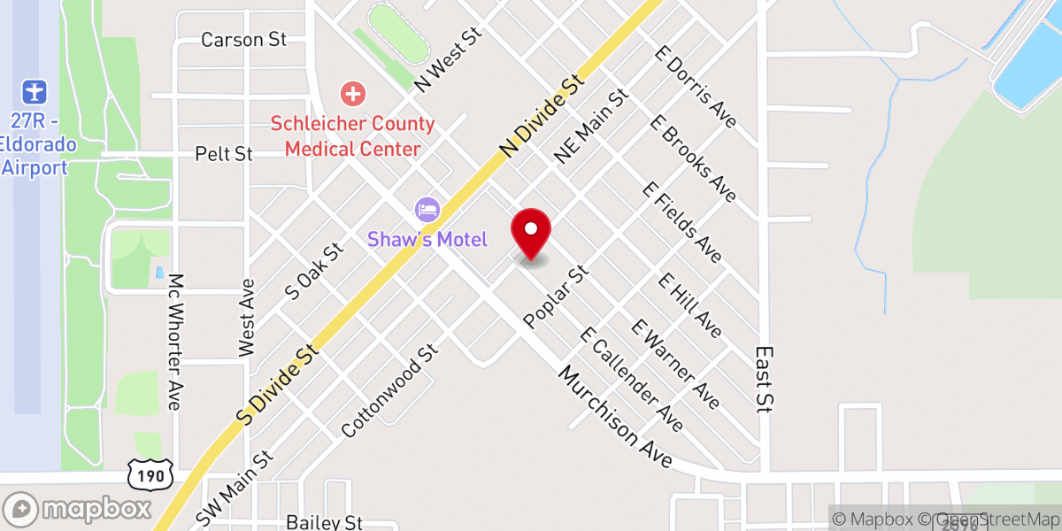 Map showing location of First Presbyterian Church