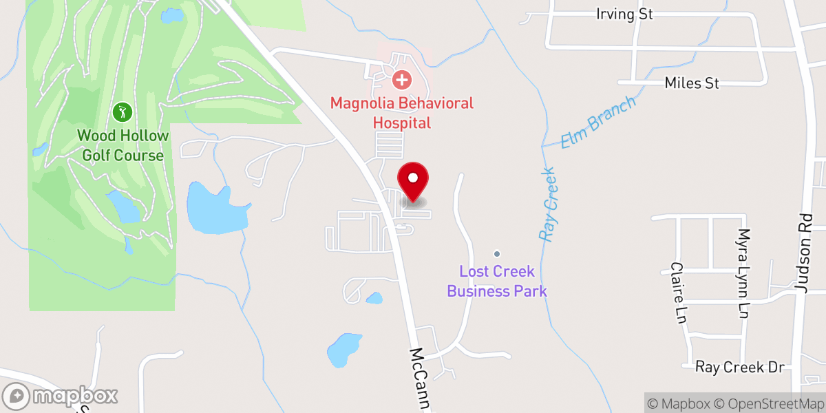 Map showing location of Fellowship Bible Church of Longview, TX