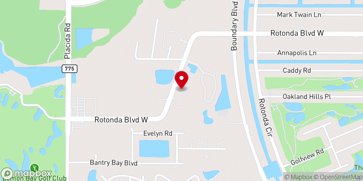 Map showing location of Rotonda West Community Church