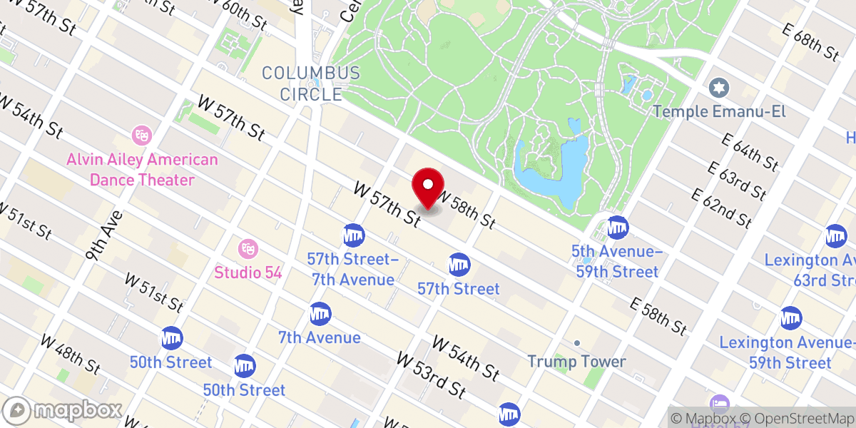 Map showing location of Calvary Baptist Church NYC