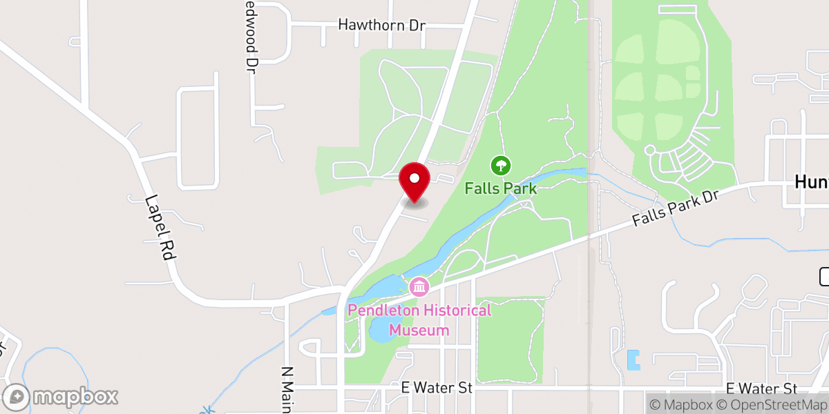 Map showing location of New Day Baptist Church - Pendleton