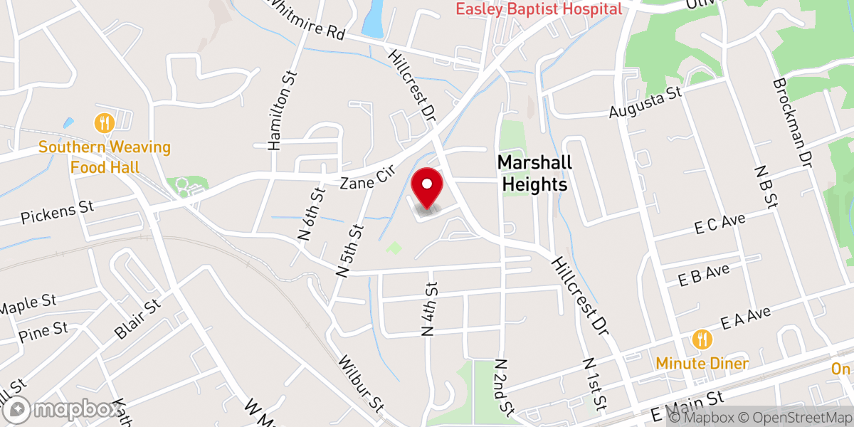 Map showing location of Christ Place Baptist Church