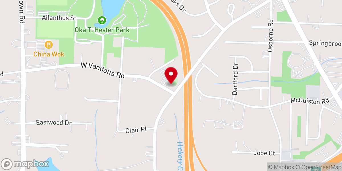 Map showing location of Ebenezer Baptist Church