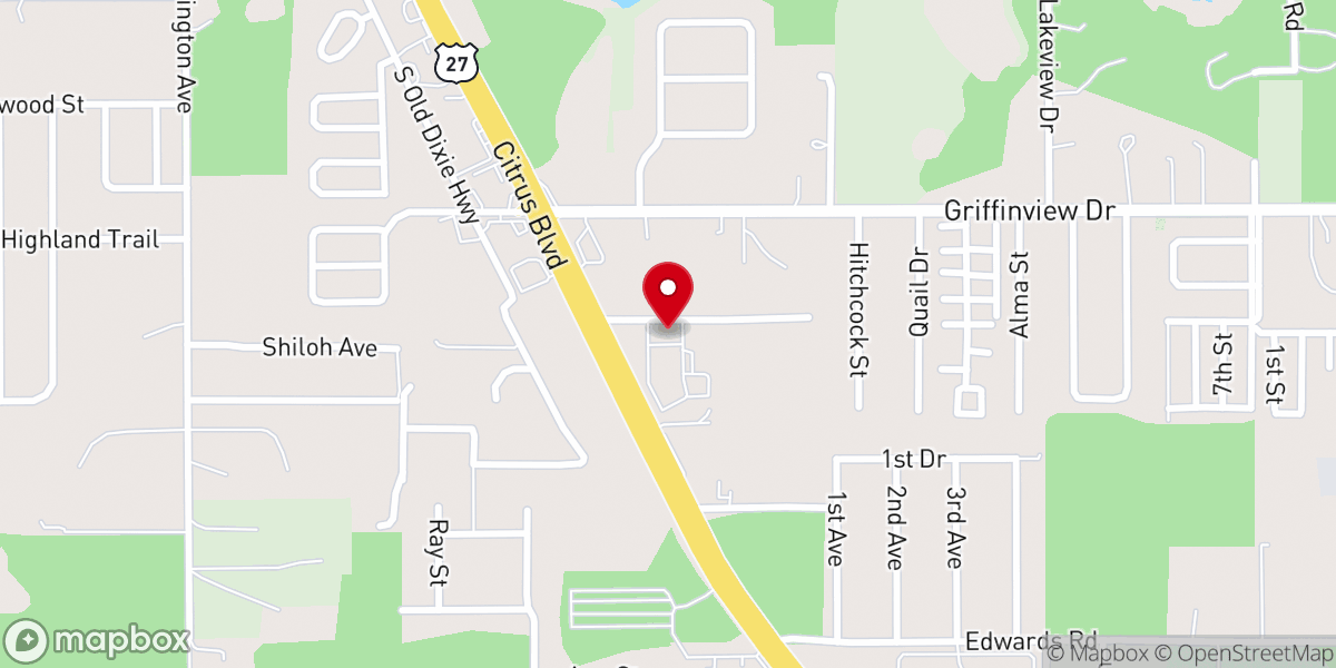 Map showing location of Church of God Lady Lake