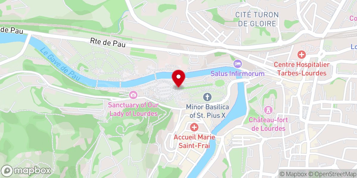 Map showing location of Statue de la Vierge couronnée de Lourdes