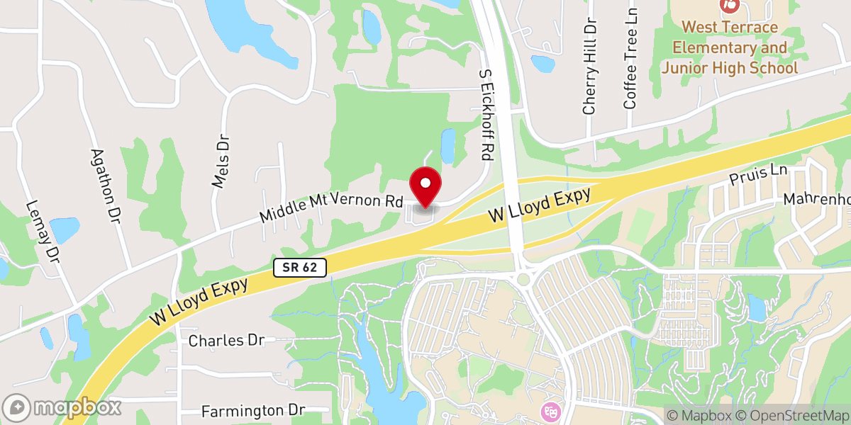 Map showing location of University Heights Baptist Church