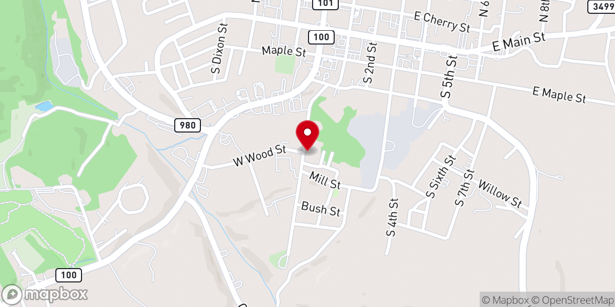 Map showing location of Ward Chapel African Methodist Episcopal Church