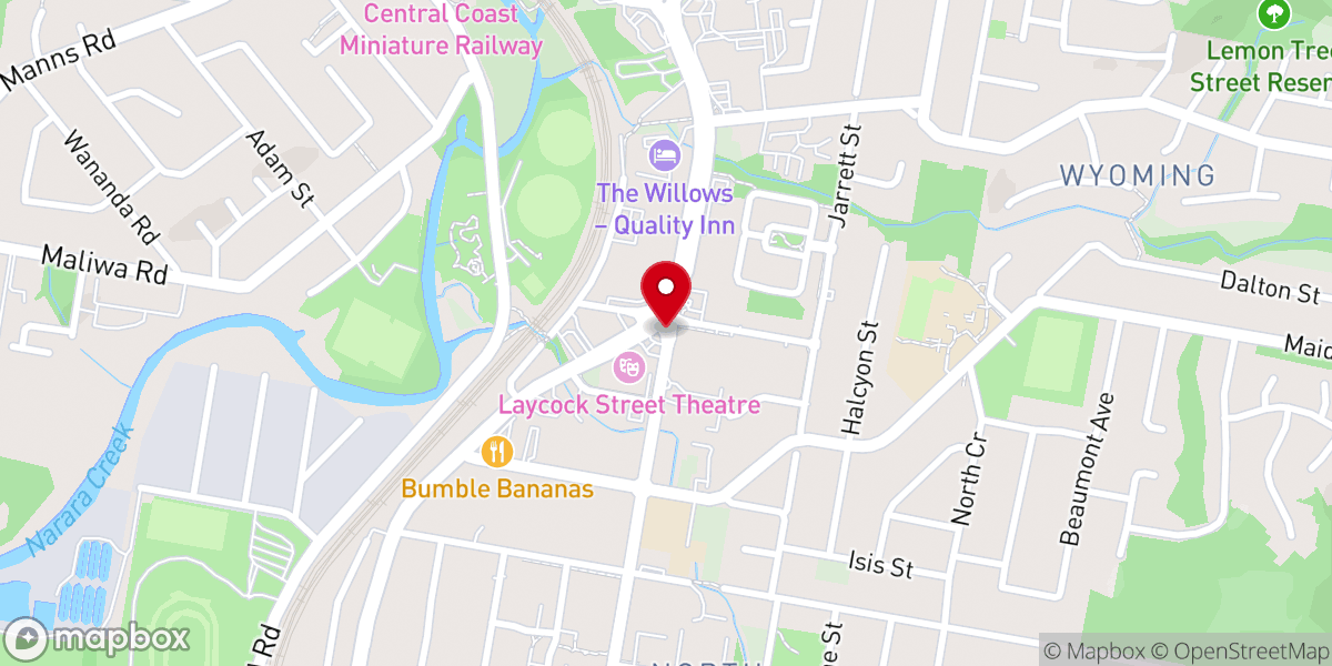 Map showing location of Coast Bible Church
