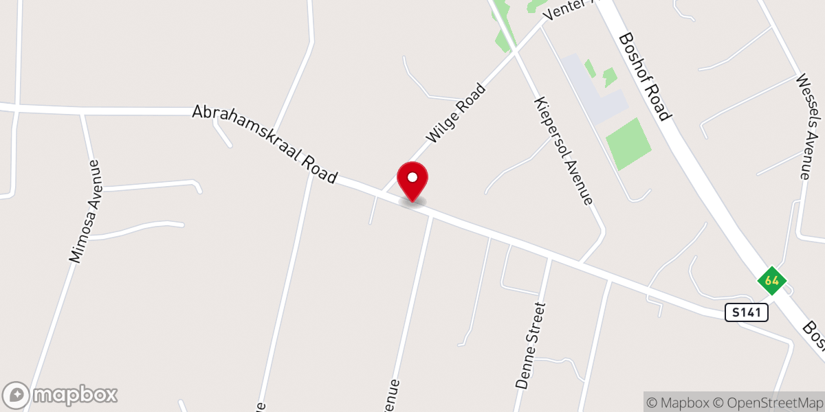 Map showing location of Dutch Reformed Church Bainsvlei