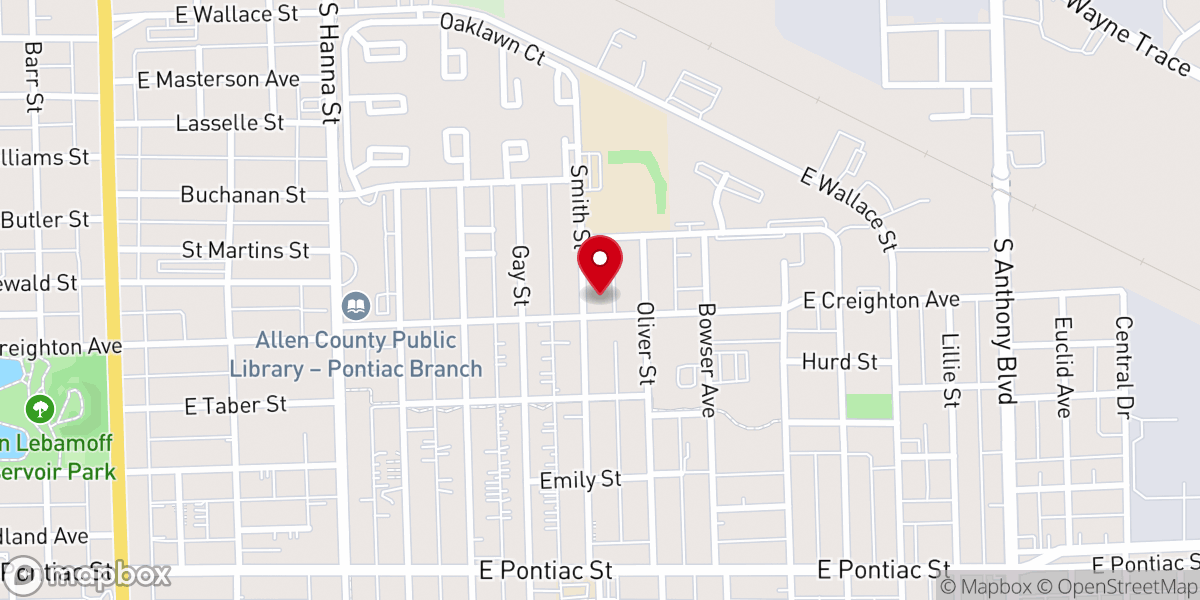 Map showing location of Grace Temple Church of God