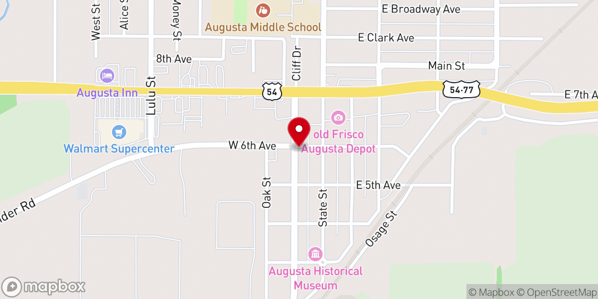 Map showing location of Church of Nazarene