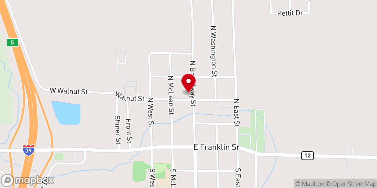 Map showing location of Hudson Baptist Church