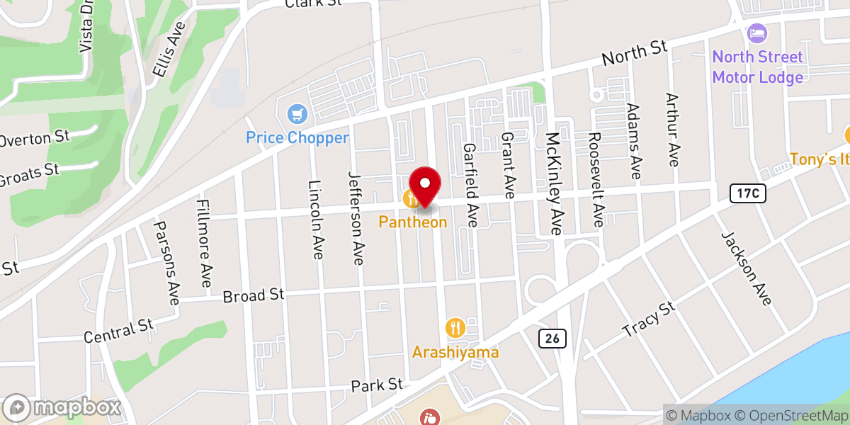 Map showing location of Calvary Chapel of Binghamton