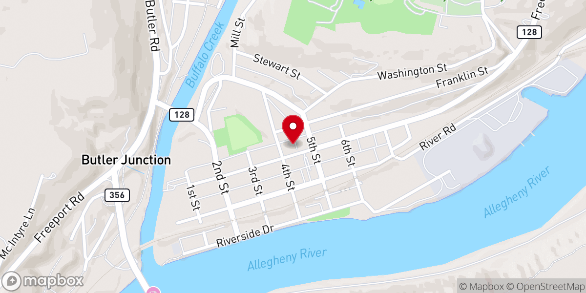 Map showing location of United Presbyterian Church