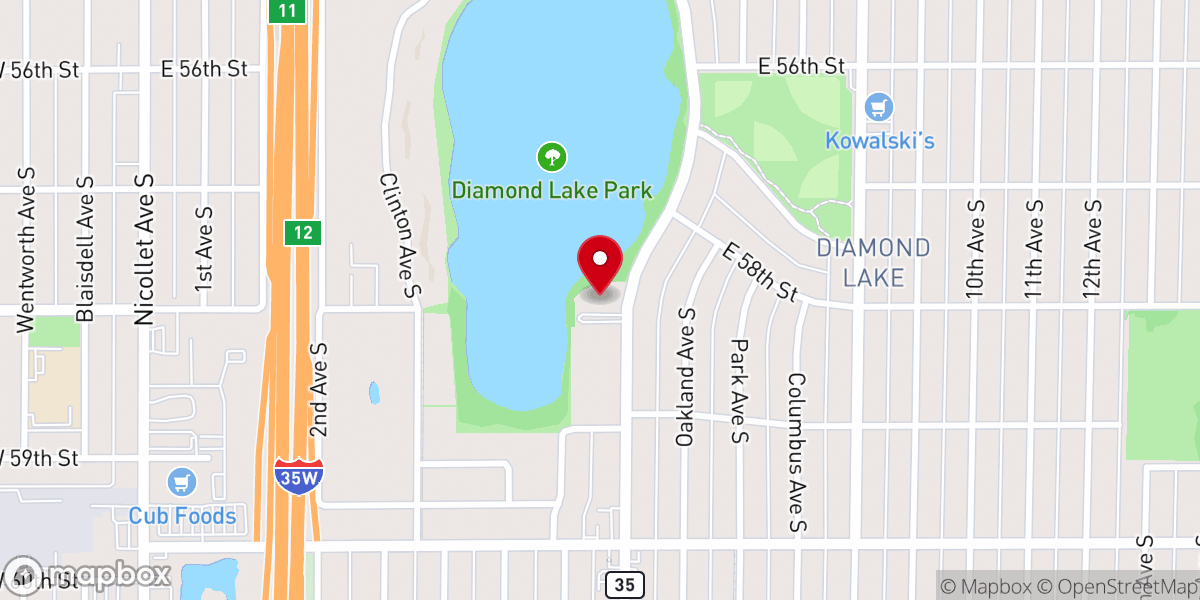 Map showing location of Diamond Lake Lutheran Church (ELCA)