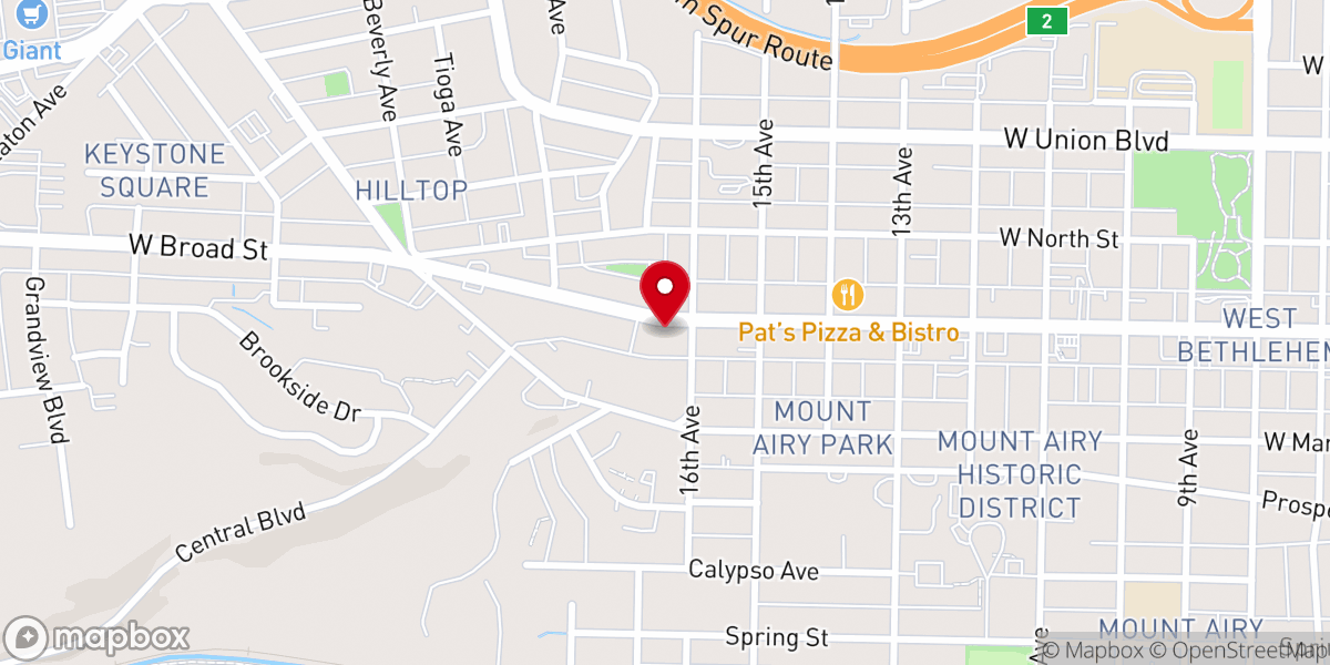 Map showing location of Rosemont Lutheran Church