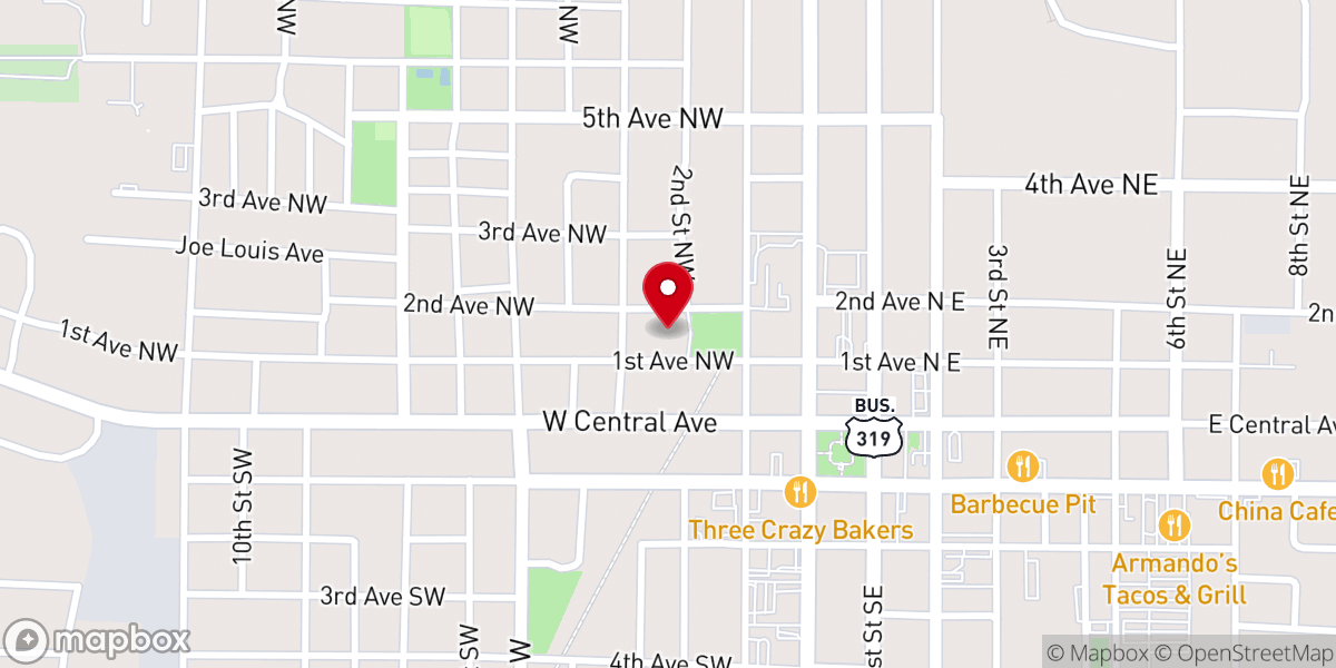Map showing location of Union Baptist Church