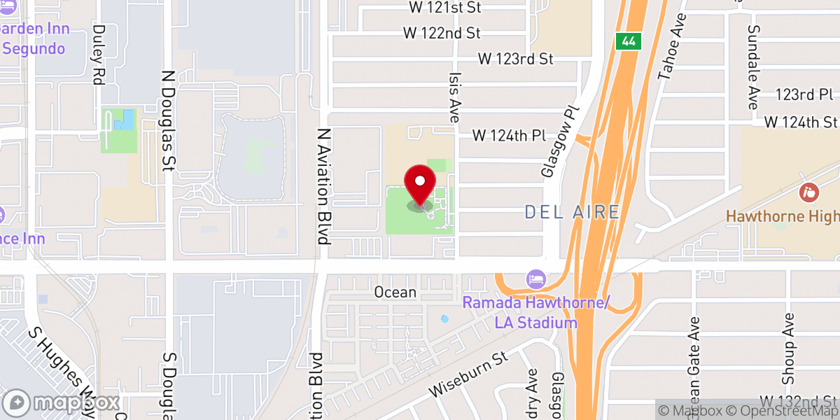 Map showing location of Del Aire Park