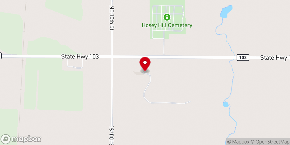 Map showing location of Weir Baptist Camp